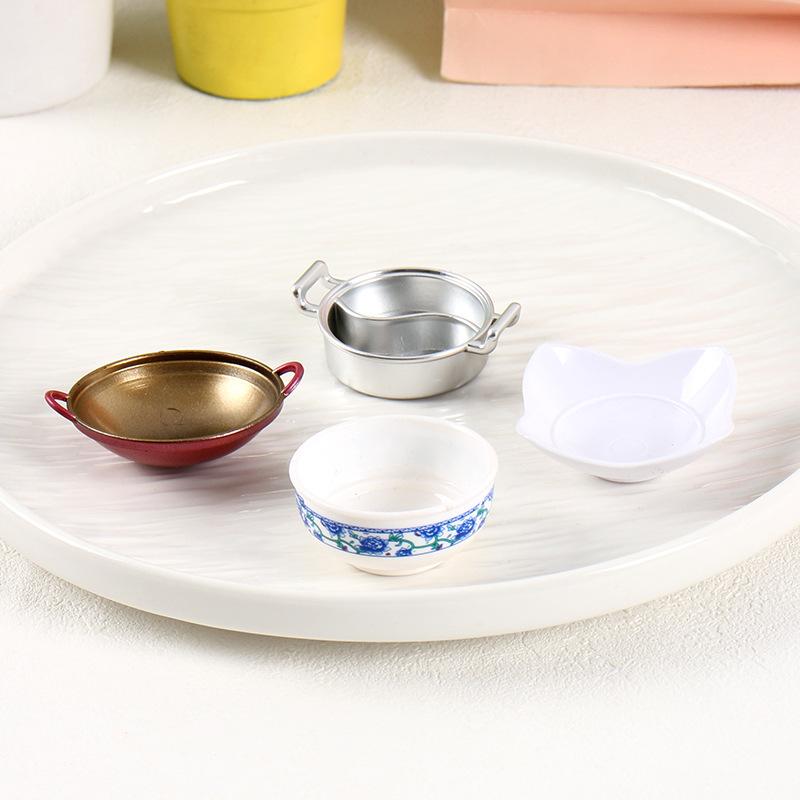 Mini Miniature Simulation Plate Small Bowl Tableware Diy Food Play Accessories Mini Container Play House Kitchen Toys
