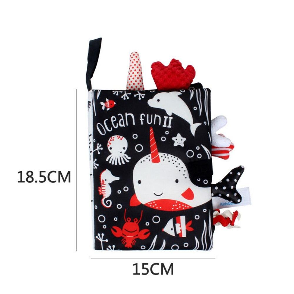 0-36M Baby Early Learning Toy Tail Cloth Book Parent-child Interactive Sound Paper Puzzle Cloth Book Rattle