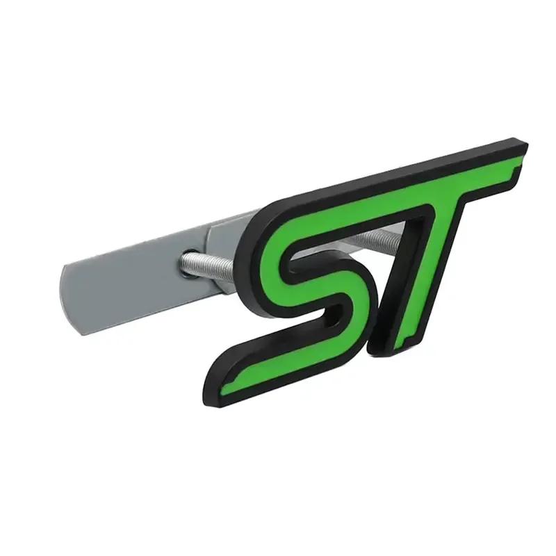 

3D Metal ST Letters Badge Car Front Grille Emblem Decals for Mondeo Kuga Ranger Mustang F150 Aspire Everest Fiesta Focus