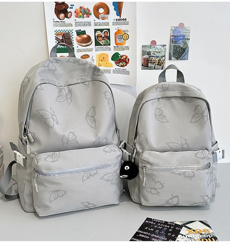 Schoolbag1011 New Student School Bag Female Junior High School Student Large Capacity Reflective Printed Bear Backpack College Student Bag