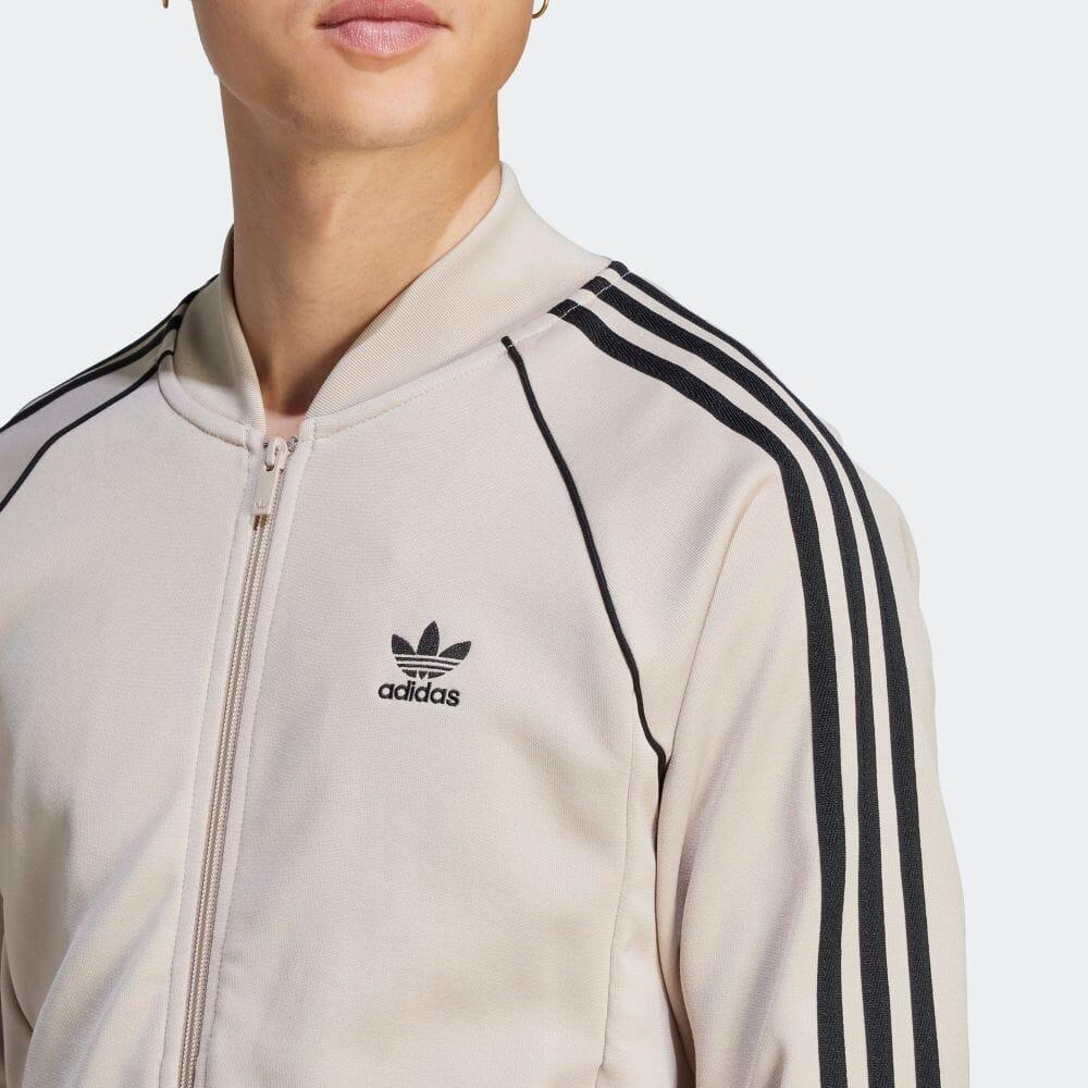 Adidas Originals Trefoil Three-Stripe Colorblock Logo Long Sleeve Jacket Men Outerwear Beige IL2495