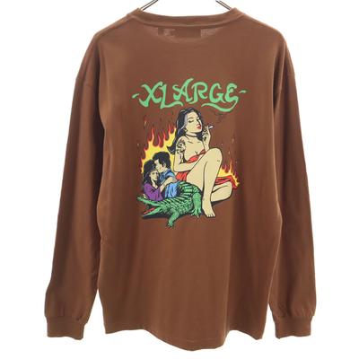 Back Print Long Sleeve T-shirt L Brown Ron T Men's Used