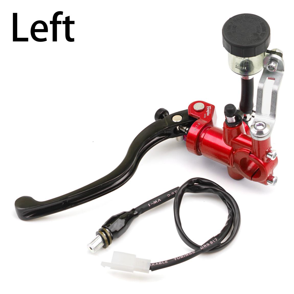 

17.5x18mm Piston Motorcycle Brake Pump Cutch Perch Hydraulics Master Cylinder Lever for Adelin PX1 Honda Yahama Suzuki Moto Left Red