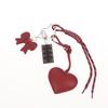 Fashionable Retro Bow Heart Bag Charm Y2K Ins Style Woven Rope Keychain Pendant Girly Trendy Car Key Holder Gifts
