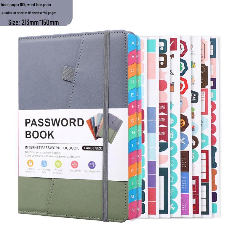 A5 Password-Protected Notebook for Website & Contact Management