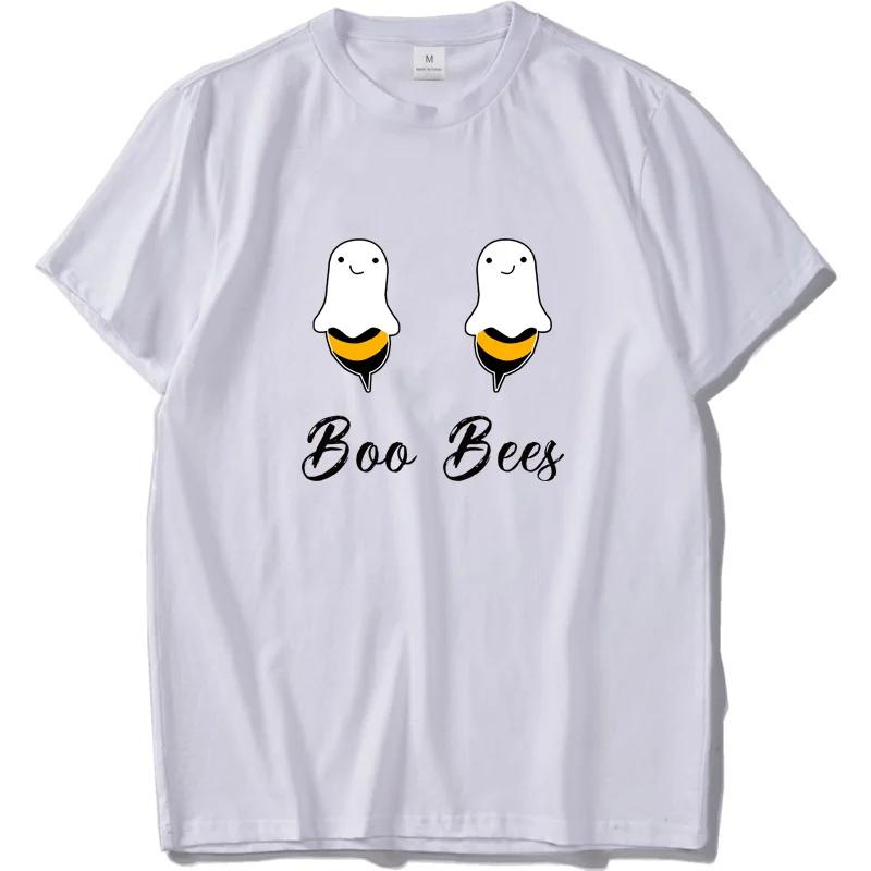 Boo Bees T Shirt Halloween Funny TShirt  Cotton Crew Neck High Quality Short Sleelve Soft Tee Tops S