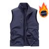 Men's Reversible Stand Collar Vest - Plus Size, Warm Velvet, Perfect for Photography & Live Broadcasts