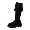 Fashion tribe two wear folded thick-soled boots children's autumn new thick-heeled knee knight boots