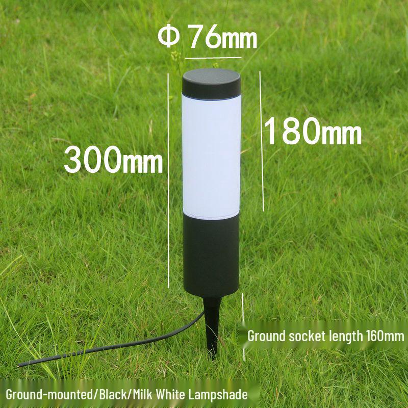 Stainless Steel LED Garden Lights - Waterproof Outdoor Cylindrical Ground Lights for Villas and Courtyards.