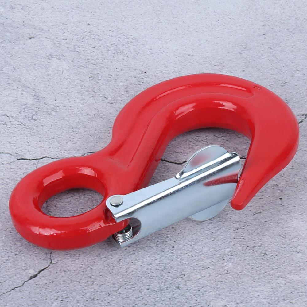 Red Heavy Duty Rigging Hook 5000kg Load Capacity Safety Latch Hook Building Industry