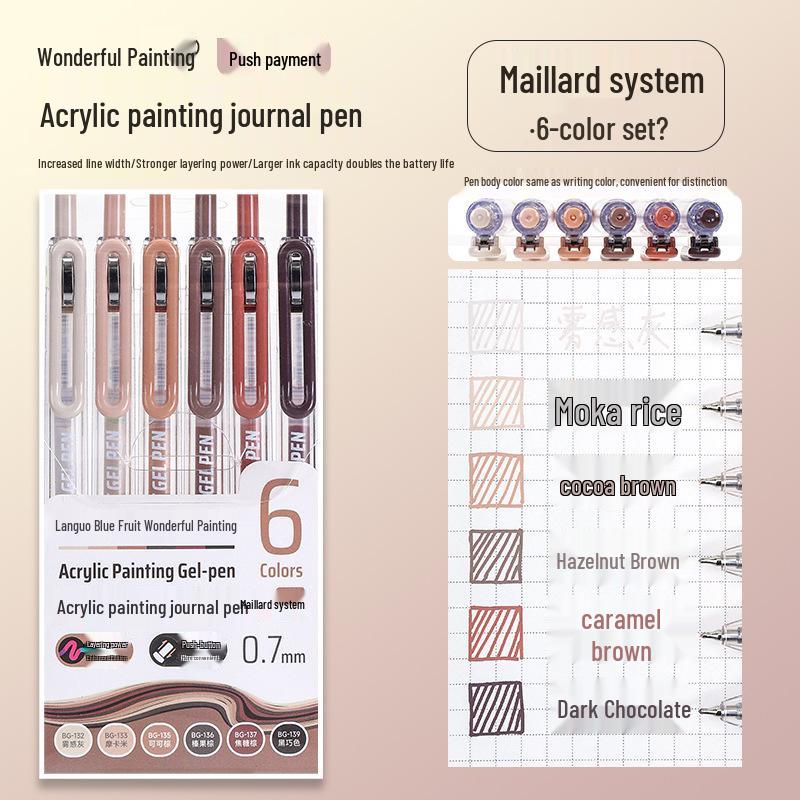 Sweetheart Pink Acrylic Planner & Drawing Pen for Students - High Color Neutral Pen