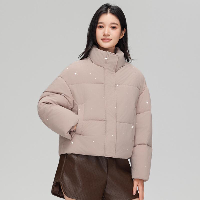 New shiny small student cotton-padded clothes, short bread clothes, cotton-padded clothes, thickened cotton-padded jackets in winter, trendy