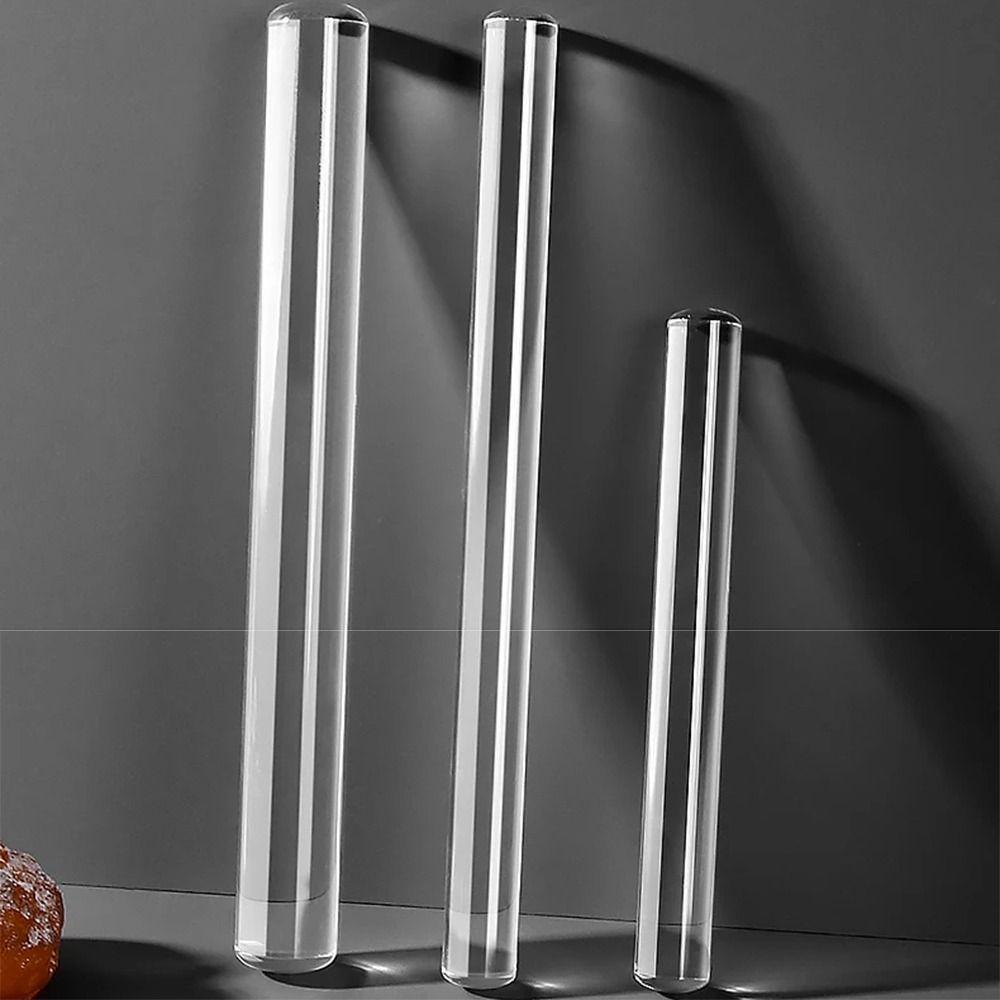Transparent Acrylic Rolling Pin Food-Grade Baking Stick Solid Rod Clear Dough Roller  Pastry