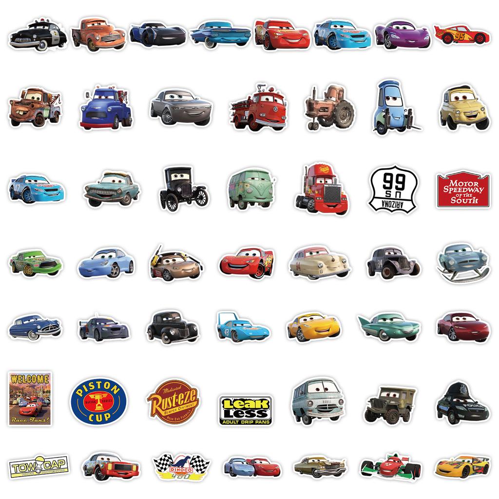 50 Cartoon Car Stickers Computer Mobile Phone Water Cup Decoration Stickers Waterproof Creative Children DIY Stickers