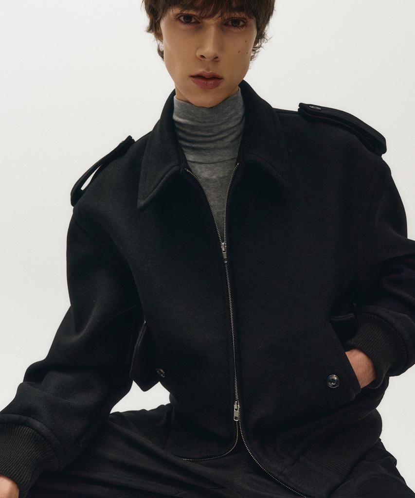 Noirer Heavy Wool Oversized Blouson (Black)