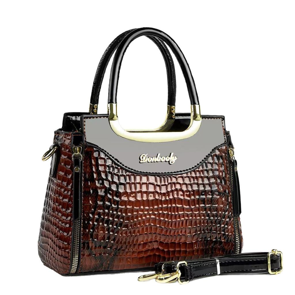 Women‘s Crocodile Pattern Tote Bags with Top Handle Crossbody Purses Handbag and Purse Faux Patent Leather Top-handle Work Shoulder Satchel for Women