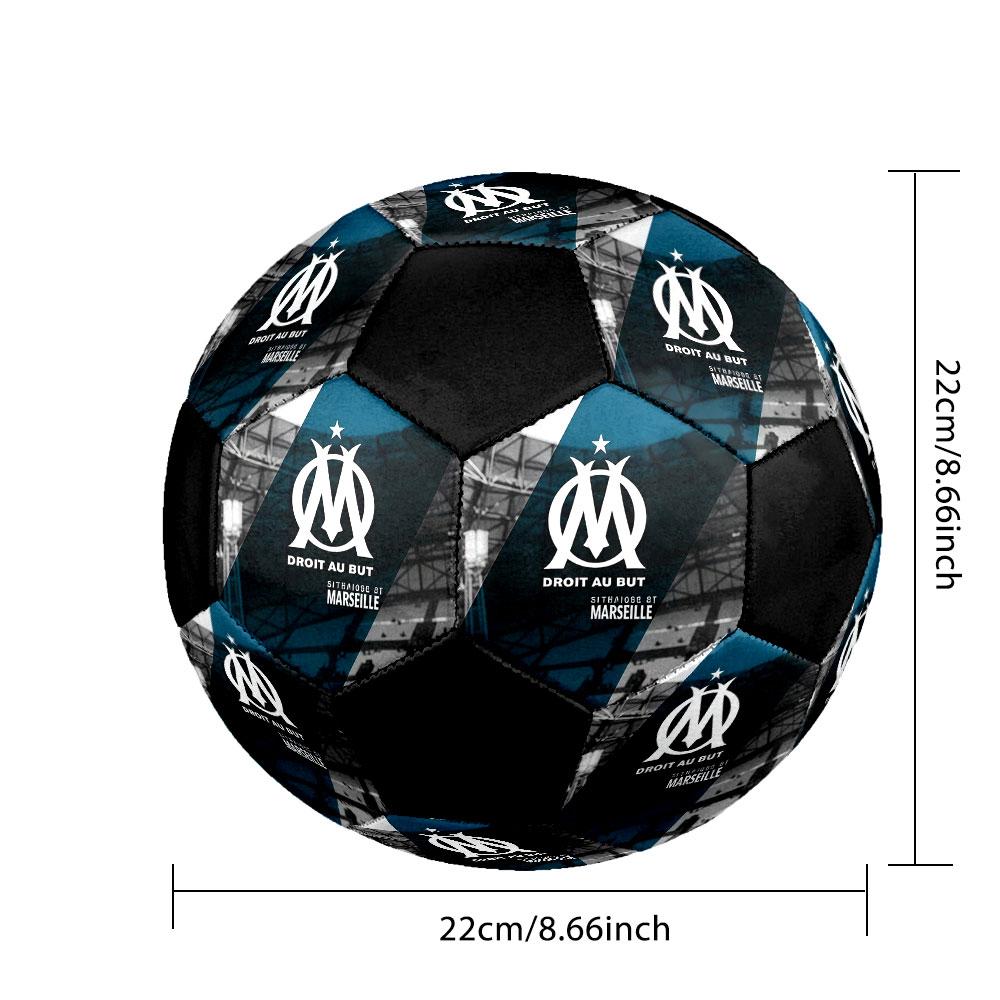 1PC Olympique De Marseille Size 5 Soccer Ball PrahaIndoor Soccer Ball Colorful All Ages Machine Stitched PVC Competition Ready Durable High-Bounce