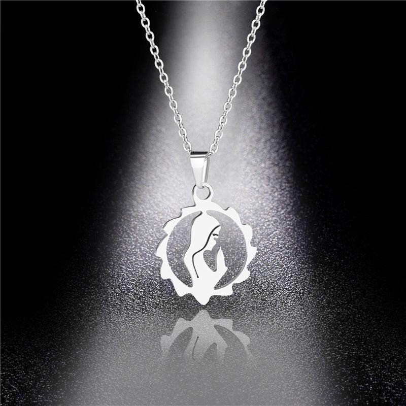 Fashion Silver Color Stainless Steel Razor Blades Pendant Necklaces Men Jewelry Steel Male Shaver Shape Heartbeat Necklace