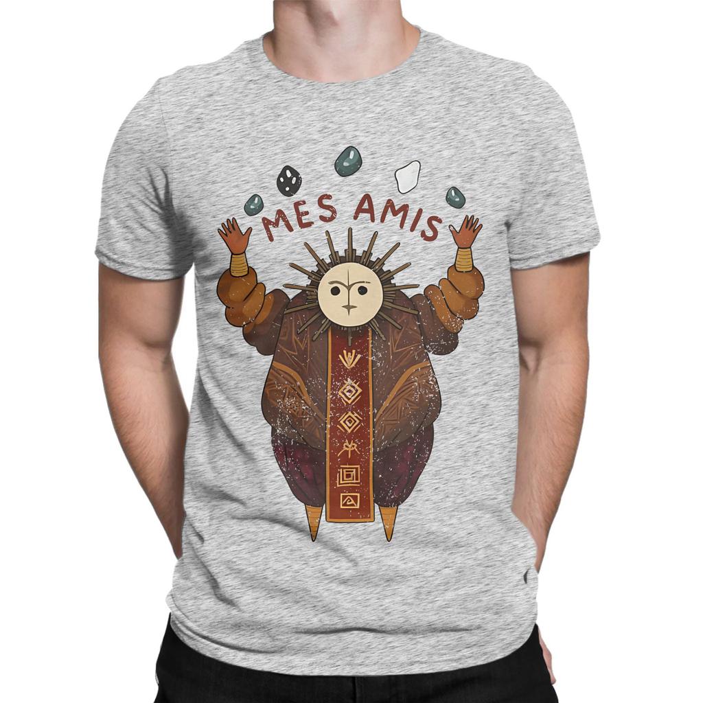 Hipster Clair Obscur Expedition 33 TShirts for Unisex Round Collar 100 Cotton T Shirts Esquie Short Sleeve Tees Printed Clothing