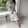 New Arrivals Open Run Women Lovely Solid Punching Frill Long Skirt