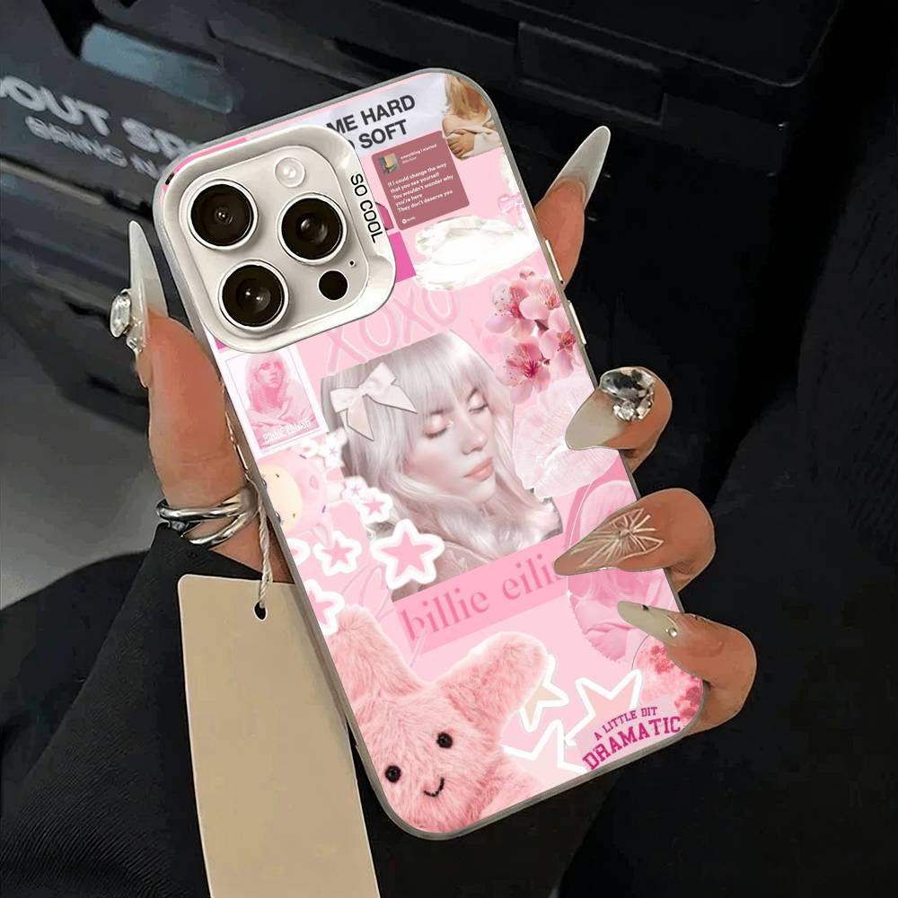 

Молодая и мощная певица-B-Билли Айлиш Чехол для телефона для iPhone 17,16,15,14,13,12,11 Plus,Pro Max,XS,белый серебристый чехол для телефона iPhone12ProMax