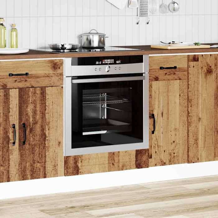 VidaXL Armoire à four Kalmar vieux bois bois d'ingénierie, unité de four, armoire de four de cuisine, unité de base de four, 853525