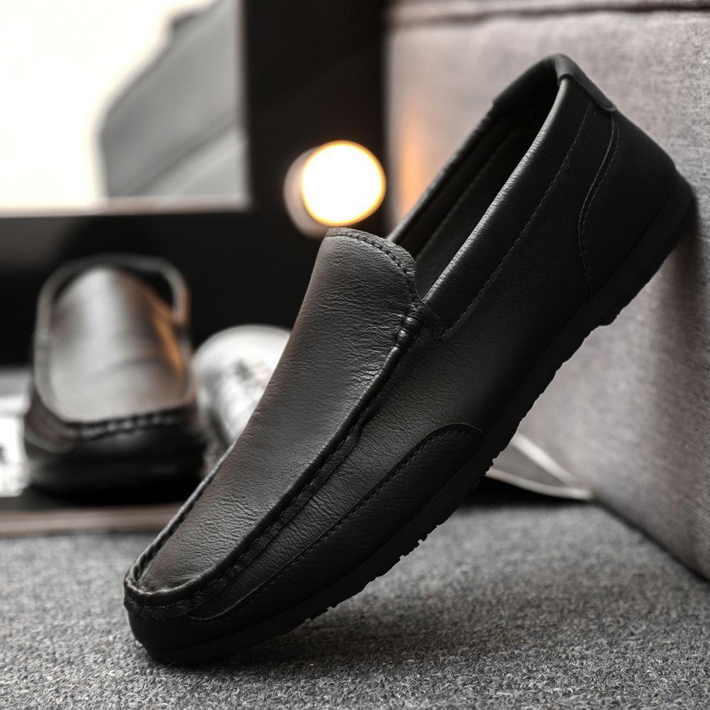 

Fashion Brown Plain Man Casual Shoe Breathable Slip-on Classic Original Social Comfortable 2025 Trend Designer Pu Leather Shoes for Men 39