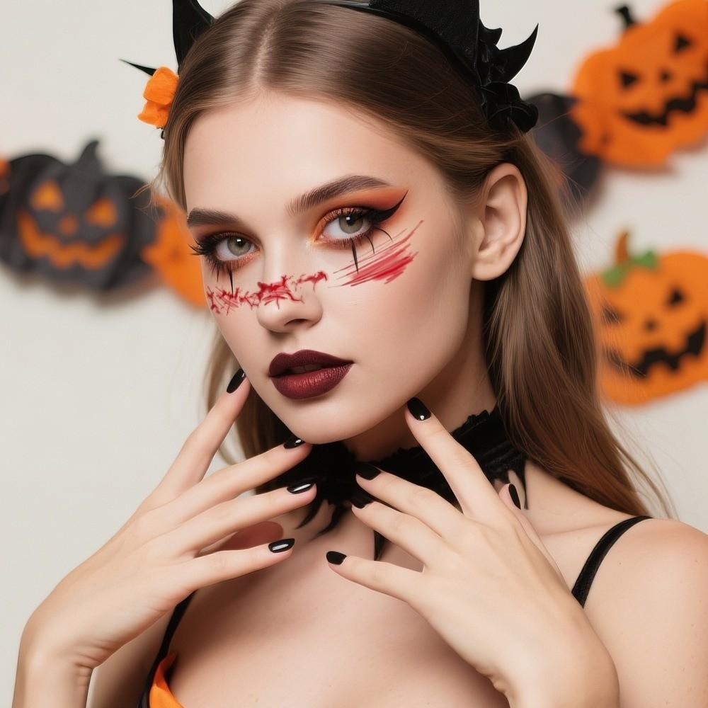 Sweet Style Face Tattoos Waterproof Scrapbook Stickers Realistic Stickers Holiday Events