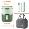 930ml Double Layer Stainless Steel Lunch Box Set - Portable Bento for Students & Office Workers