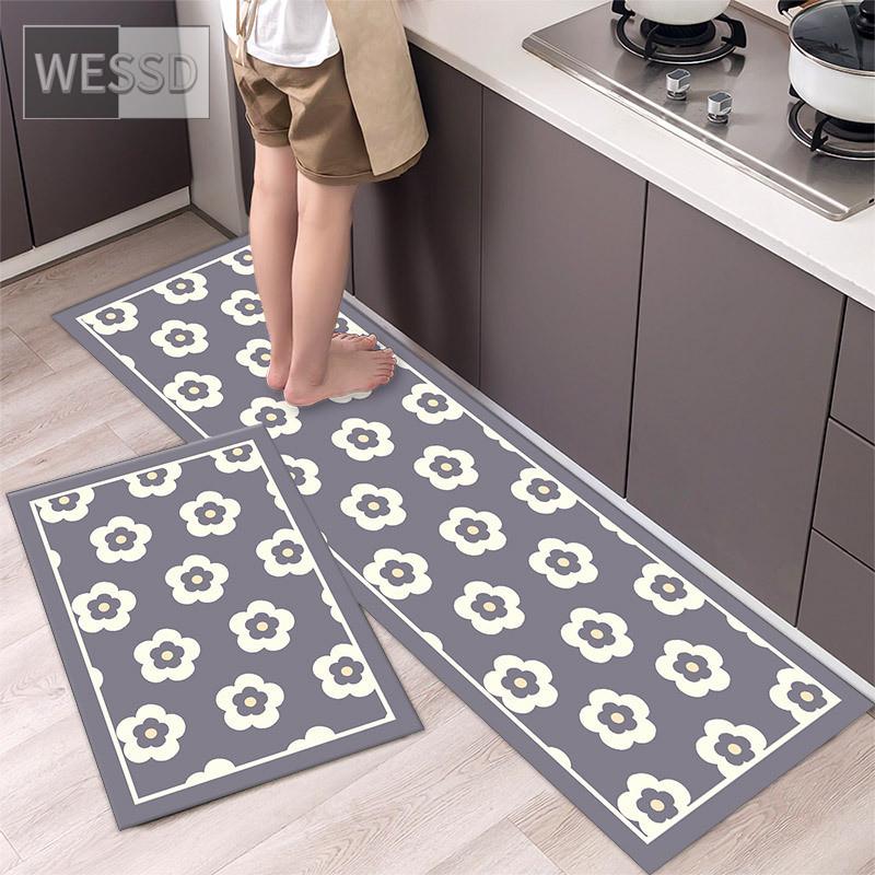 

2 шт., кухонные ковры с цветочным рисунком, моющиеся впитывающие коврики для ванной комнаты, длинные коврики для гостиной, прикроватный коврик 40x60cm+40x120cm