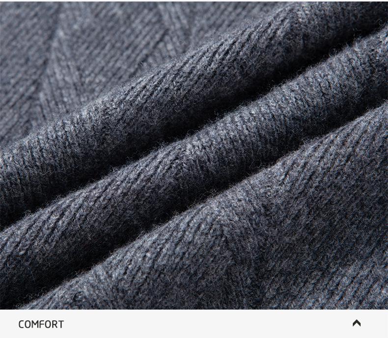 Men's Winter Thick Knit Sweater - Half-High Collar, Middle-Aged Dad Style, Warm & Loose Base Layer.