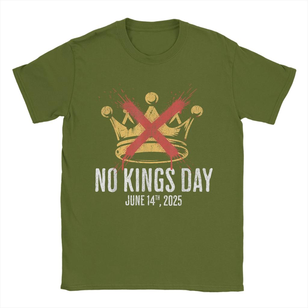 Men's T-Shirt No Kings Day October 18 2025 Crazy Cotton Tees Short Sleeve Rejecting King T Shirts Crew Neck merch Gift Idea