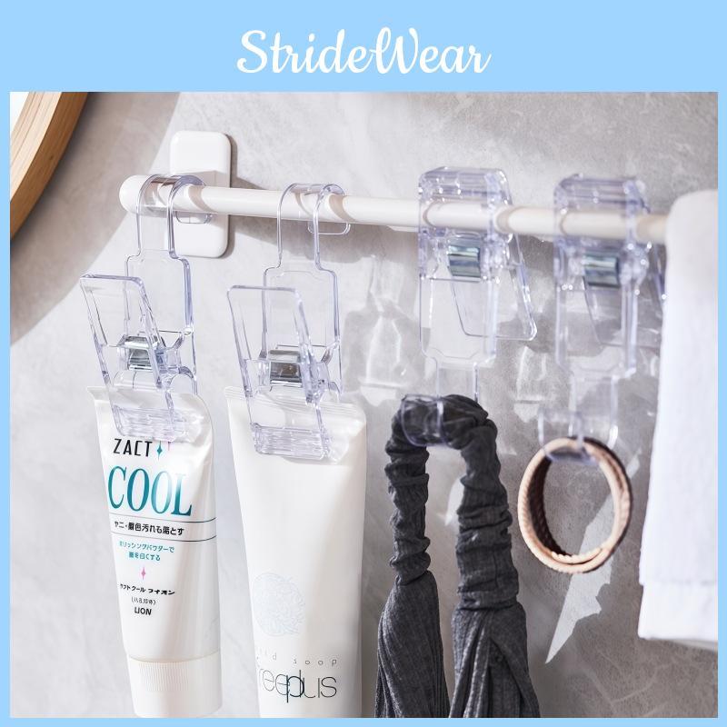 Plastic Transparent Clips Hooks For Clothing Towel Kitchen Bedroom Tool Storage