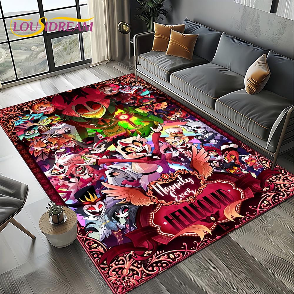 2025 H-Hazbin Hotel Charlie Cartoon Carpet Rug for Bedroom Living Room Home Sofa Decoration,kids Game Play Decor Floor Mat Gift