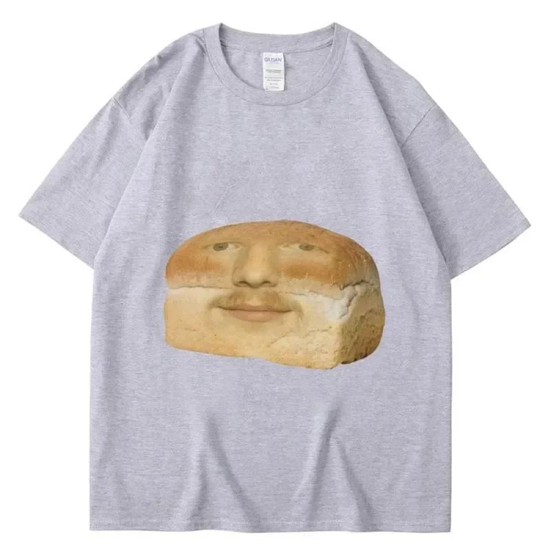 Funny Bread Pattern Print T-shirts Humor Creativity Short Sleeve Casual Men's and Women's Unisex T-shirts