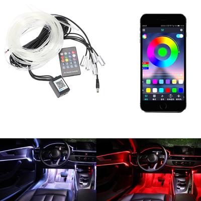 Remote Control RGB Flexible EL Wire Auto Decorative Light Car Atmosphere Lamp Car Interior Light LED Strip Light Ambient Lamp