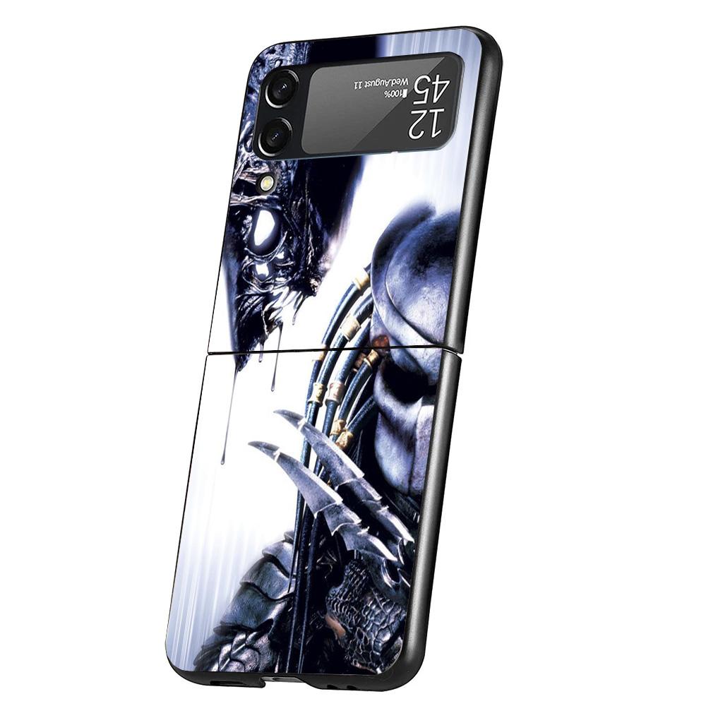 

Alien Vs Predator Painted Cover Phone Case For Samsung Galaxy Z Flip 7 6 5 4 3 5G Flip7 Flip6 Flip5 Flip4 Flip3 Black Fundas She Samsung Z Flip 5