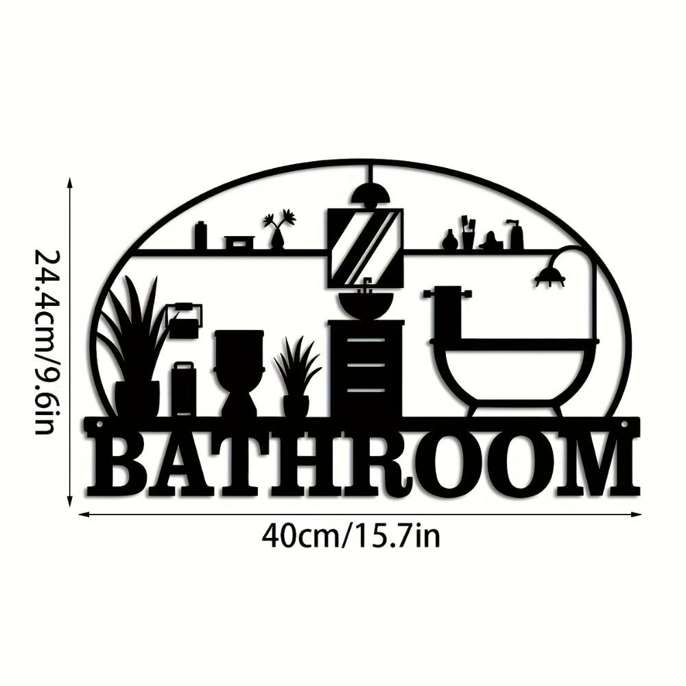Metal Wall Art Decor Laser Cut Sign for Farmhouse Bathroom Modern Vintage Gift