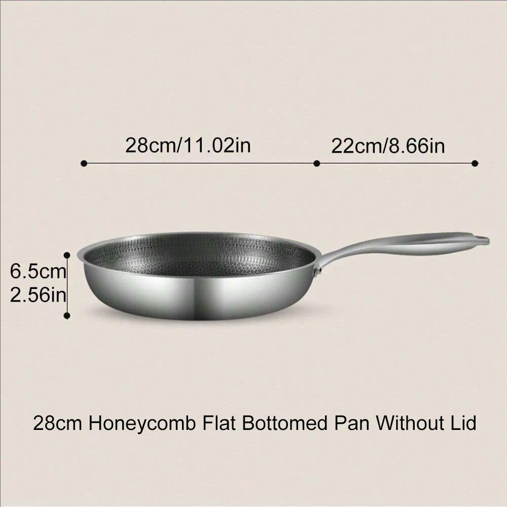 Non-Stick Stainless Steel Honeycomb Textured Frying and Stir-Frying Pan