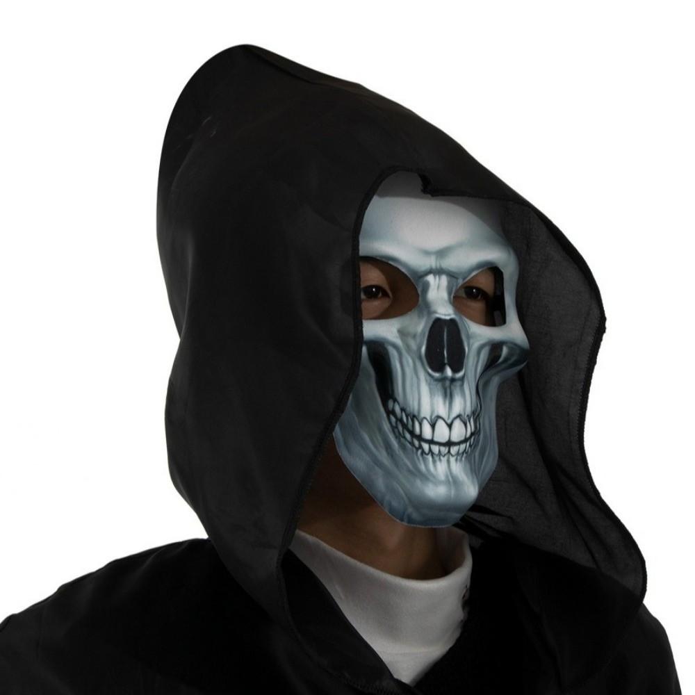 Full Face Halloween Skeleton Mask Spooky Funny Scary Skull Headgear Luminous Easy To Wear Party Cosplay Mask Cosplay