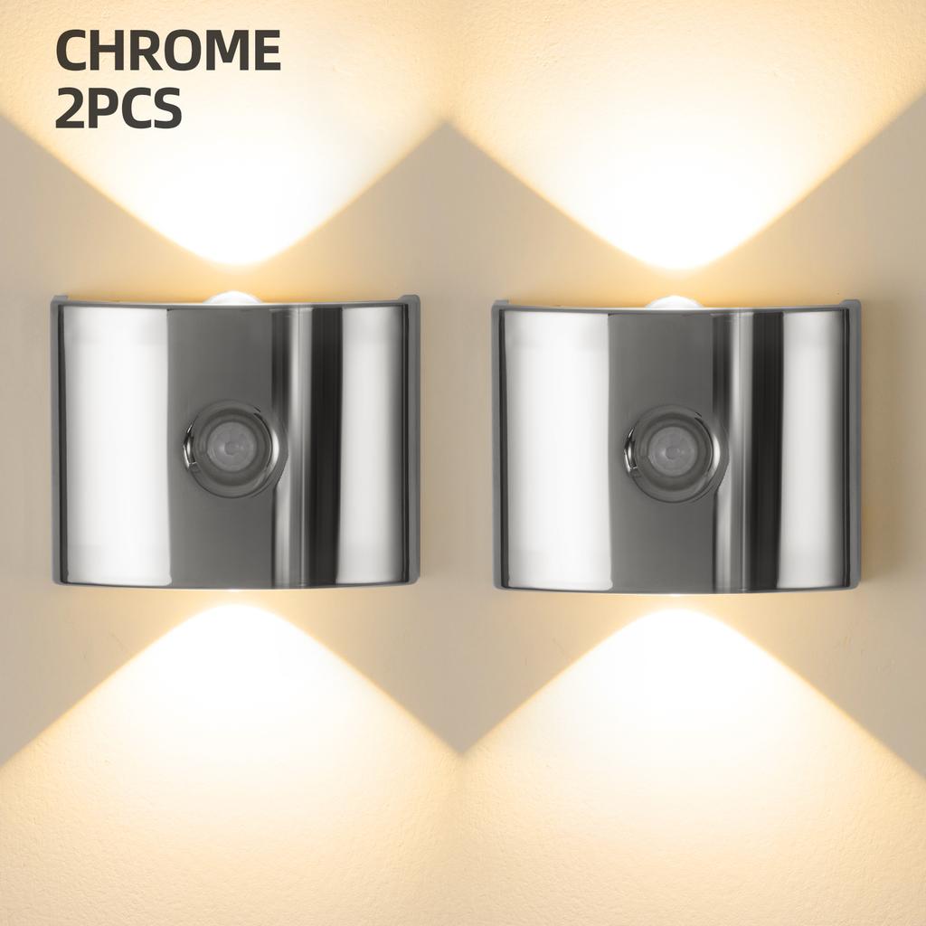 2pcs Portable LED Wall Light, Magnetic Installation, Small Night Light with Motion Sensor, Automatic On/Off, Battery Powered (1200Mah)