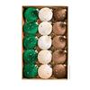 15pcs Flocking Xmas Spheres Ornaments Shatterproof Christmas Tree Pendant  Hom Festive Party Decor