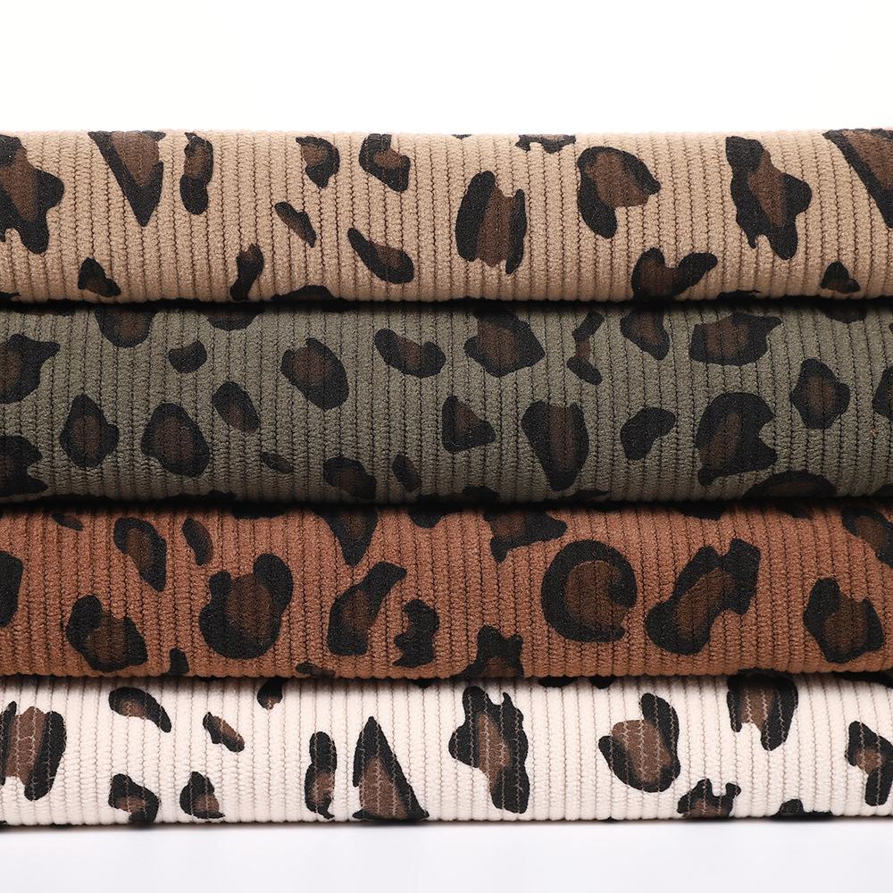 100*150CM Leopard print Corduroy fabric small flower Polyester print cloth fashion Women's DIY clothing handmade Sewing quilting