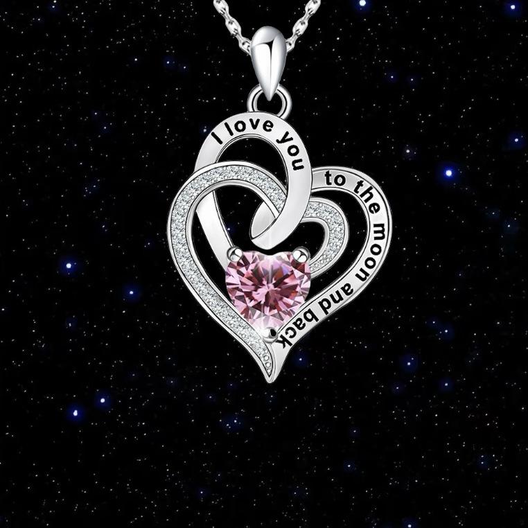 Модное ожерелье-подвеска «Вечное Сердце» с двенадцатью камнями рождения