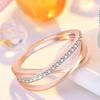 Fashion Ladies Crystal Cross Open Adjustable Rings Jewelry