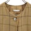 Emporio Armani Made In Italy Linen Blend Check No Color Jacket 42 Brown Women Used