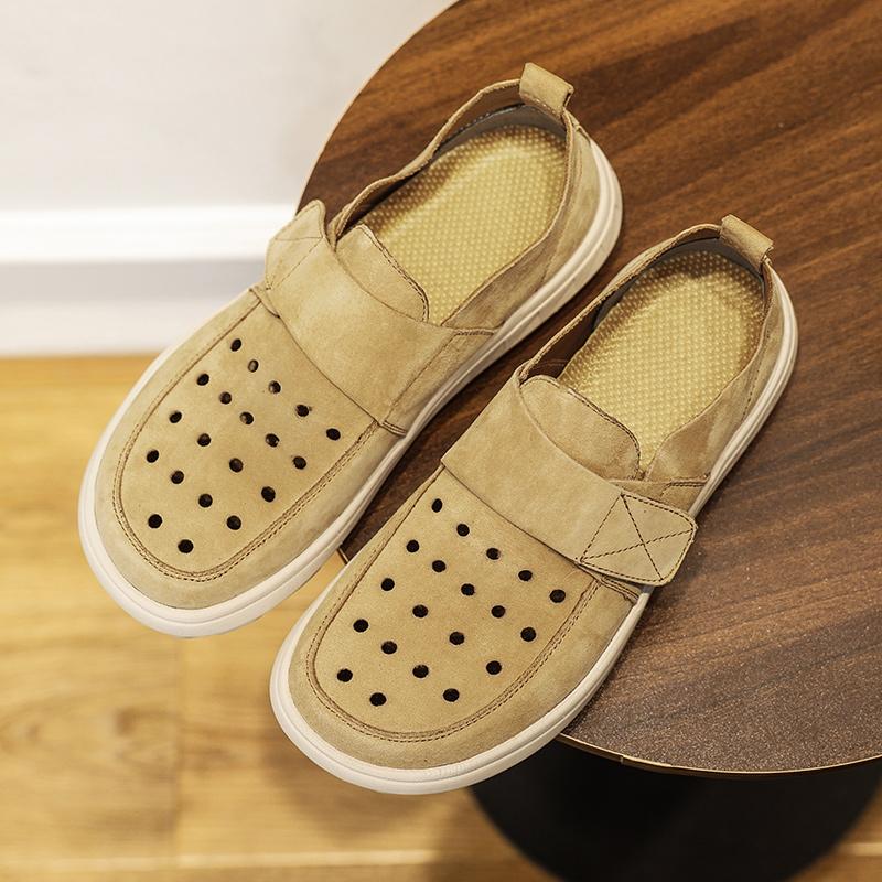 

Slip on Casual Leather Driving Shoes Outdoor Boat Shoes Cow Suede Leather Moccasins for Man All-match Flats Men Moccasin Loafers 46