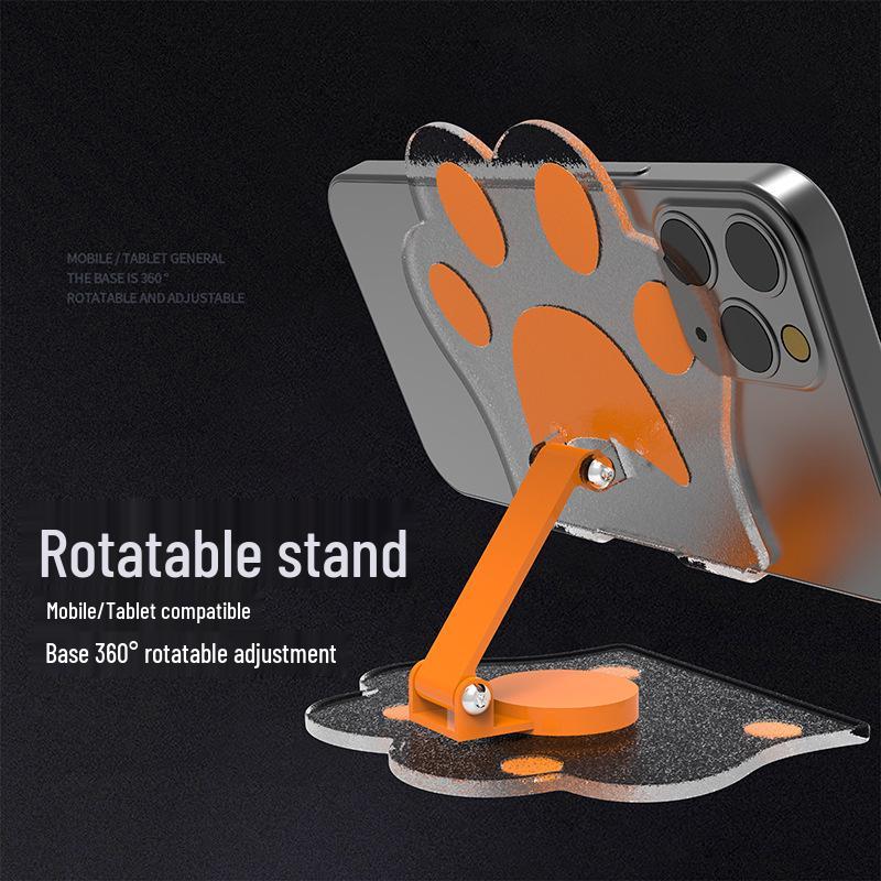 Rotatable 360° Cartoon Cat Paw Transparent Mobile Phone & Tablet Stand