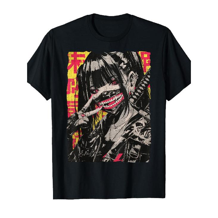 Japan Streetwear Cyberpunk Y2K Hip Hop Techwear Manga Anime T-Shirt S