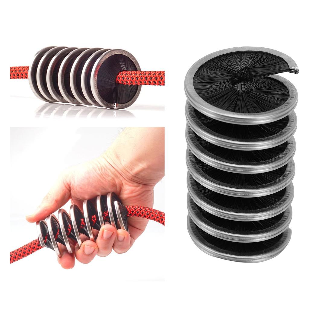 Rope Cleaning Brush Spiral Nylon Stainless Steel Spring 360 Degree All Round Cord Brush for Climbing Ropes Clotheslines 10cm